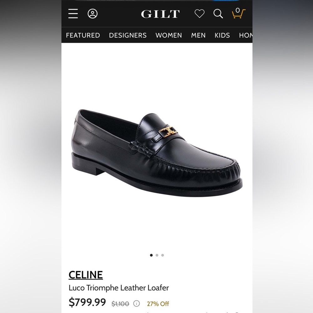Celine Black Triomphe Loafers - Picture 9 of 9